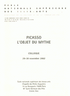 Programme du colloque « Picasso, l'objet du mythe » 